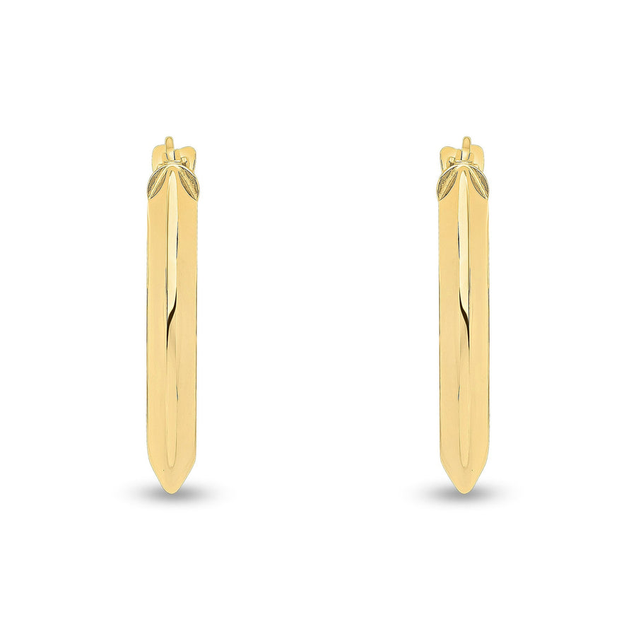 9ct Gold Knife edge Hoop Earrings