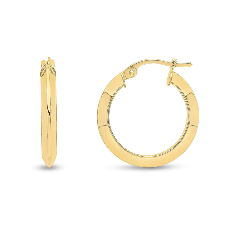 9ct Gold Knife edge Hoop Earrings