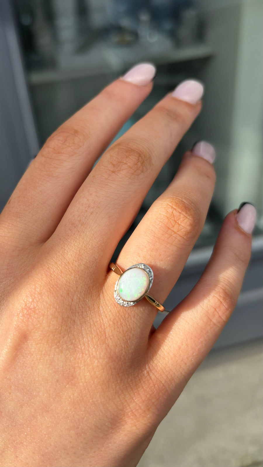 Opal & Diamond Ring