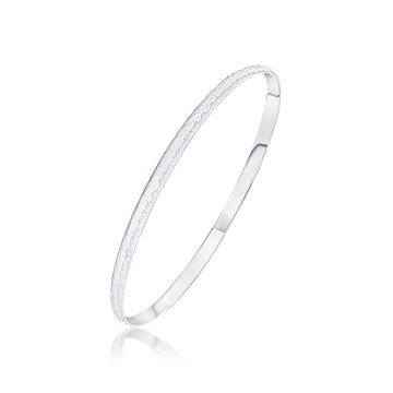 Sterling Silver Court Hammered Bangle