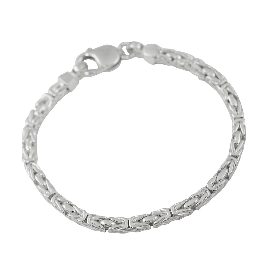 Silver Square Byzantine Link Bracelet