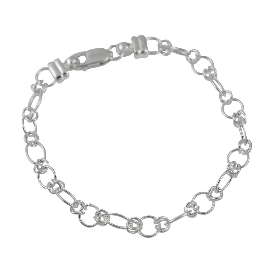 Silver Oval & Round Link Bracelet