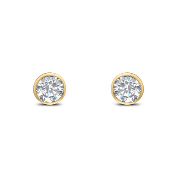 Gold Cz Stud Earrings 5mm