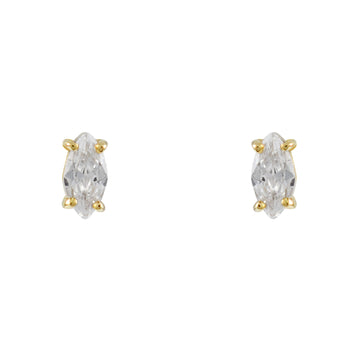 9ct Gold Marquise Cz Earrings