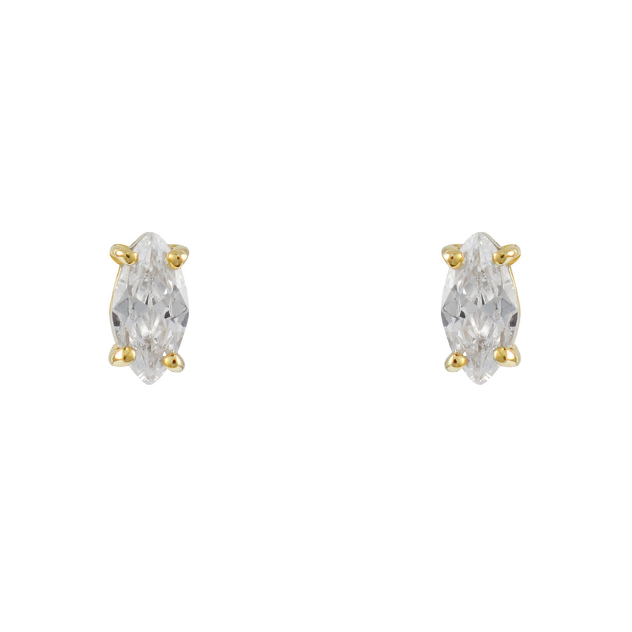 9ct Gold Marquise Cz Earrings