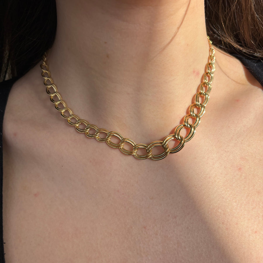 9ct Gold Double Link Necklet