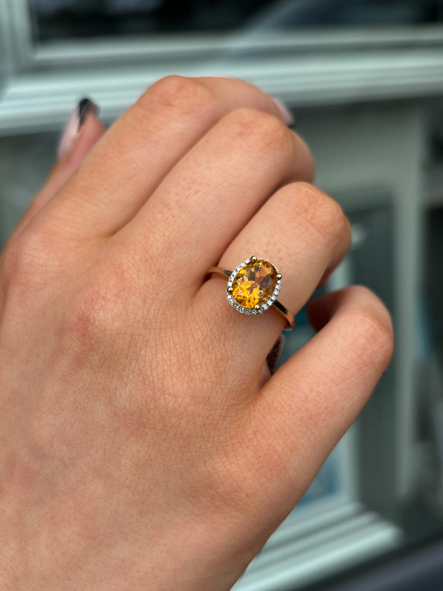 Citrine & Diamond Ring