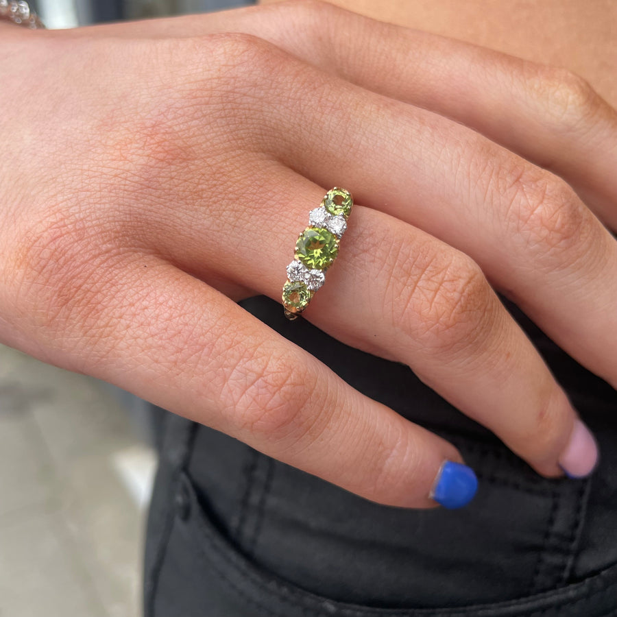 Peridot & Diamond Ring