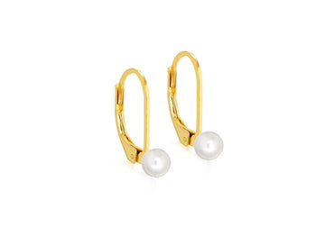 Silver Gold Plated Pearl Drop Earrings