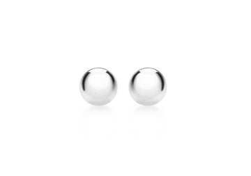 Silver Ball Stud Earrings