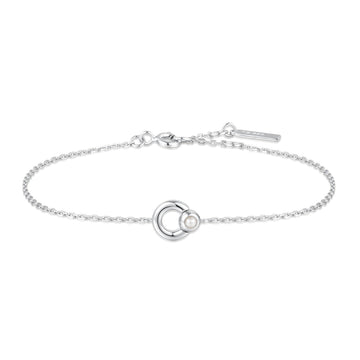 Ania Haie - Silver Hoop Freshwater Pearl Bracelet