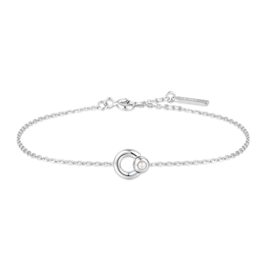 Ania Haie - Silver Hoop Freshwater Pearl Bracelet