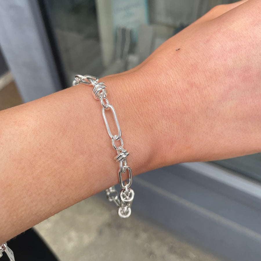 Silver Oval Multi-Link Bracelet