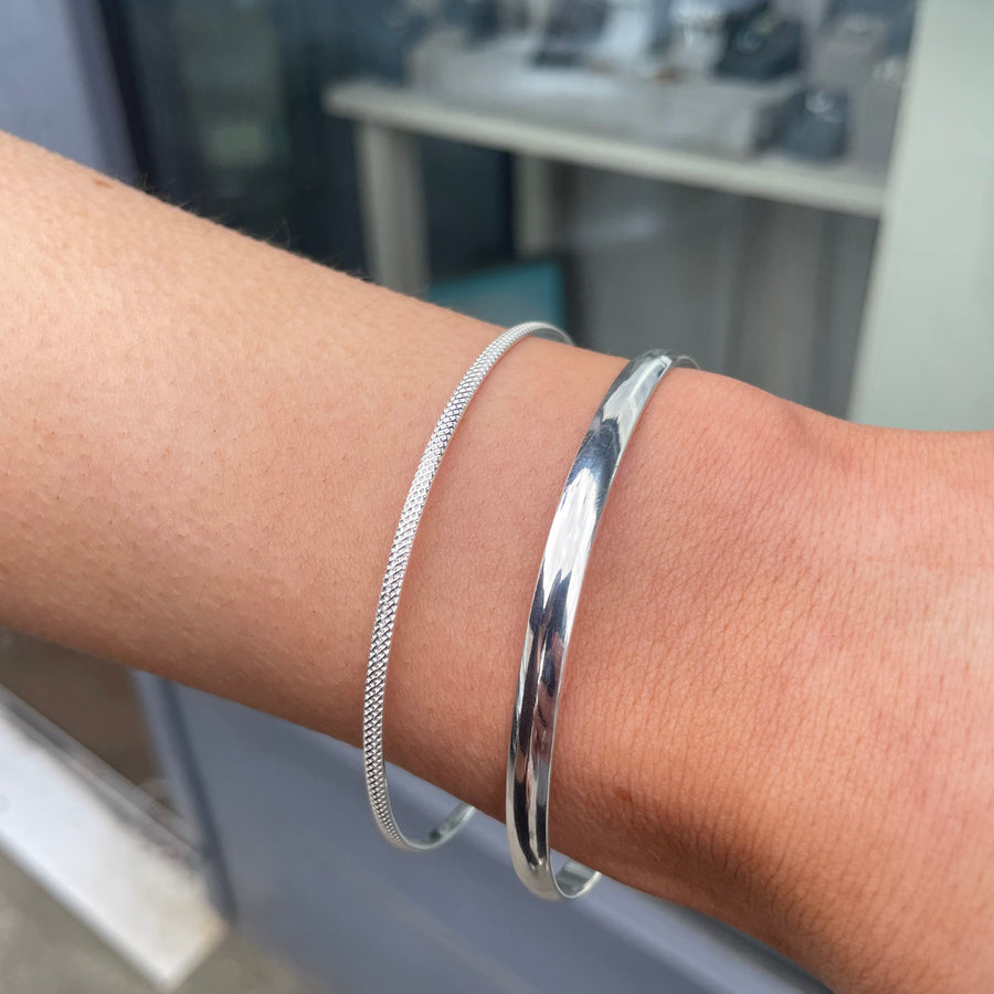 Sterling Silver Round Bangle 5mm