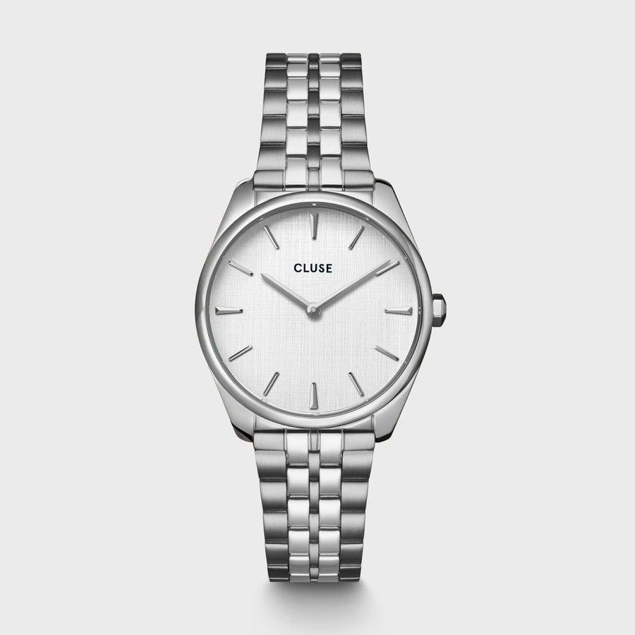 Cluse - Féroce Petite Watch Steel, Silver Linen, Silver Colour