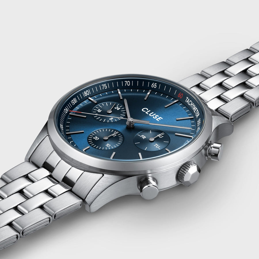 Cluse - Anthéor Multifunction Watch Steel Blue, Silver Colour