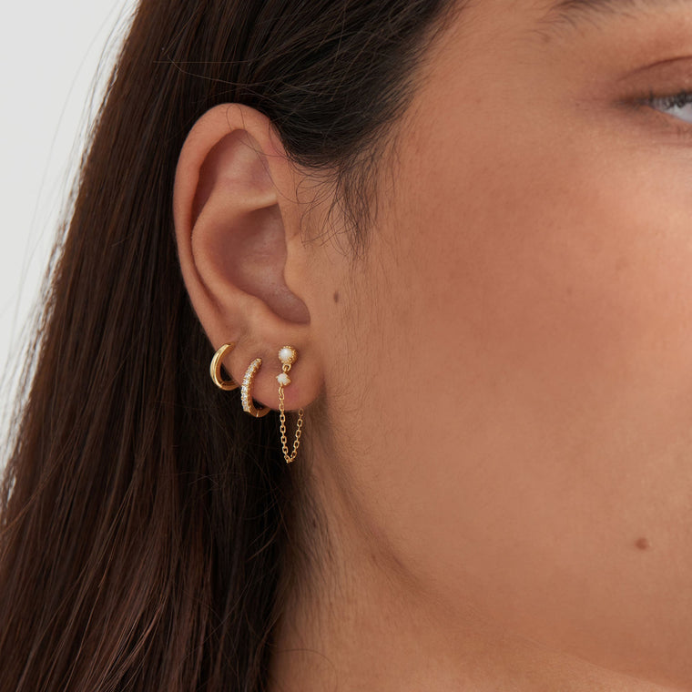 Ania Haie - Gold Smooth Mini Huggie Hoop Earrings