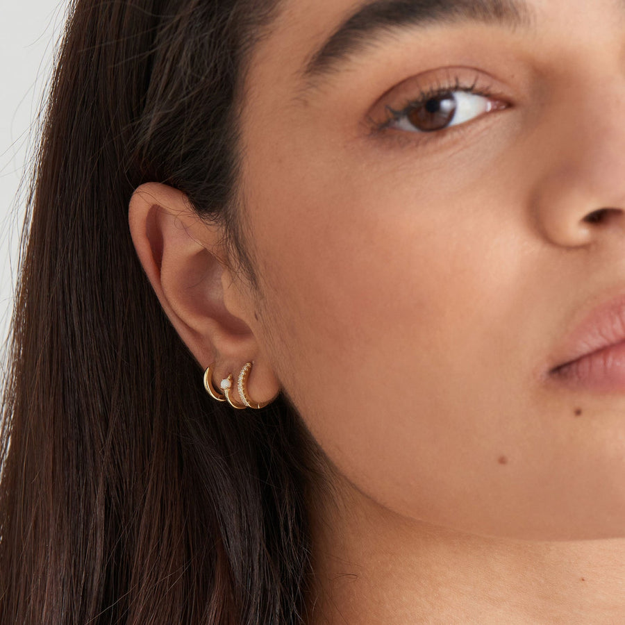 Ania Haie - Gold Smooth Mini Huggie Hoop Earrings