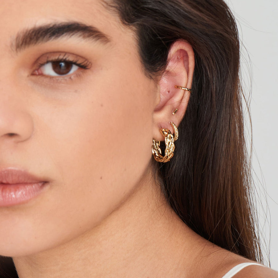 Ania Haie - Gold Rope Chunky Hoop Earrings