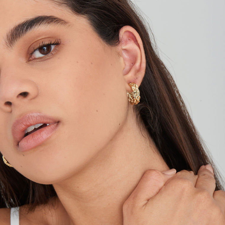 Ania Haie - Gold Rope Chunky Hoop Earrings