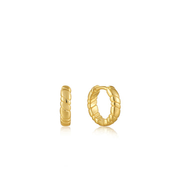 Ania Haie - Gold Smooth Twist Huggie Hoop Earrings