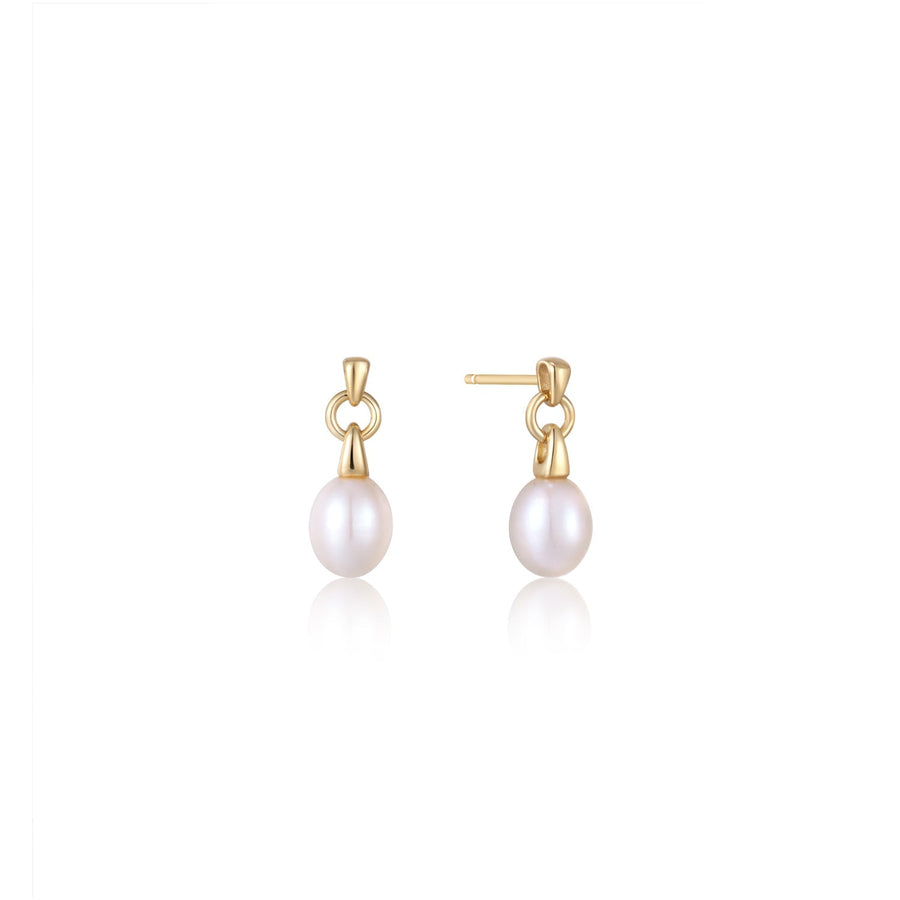 Ania Haie - Gold Pearl Drop Stud Earrings