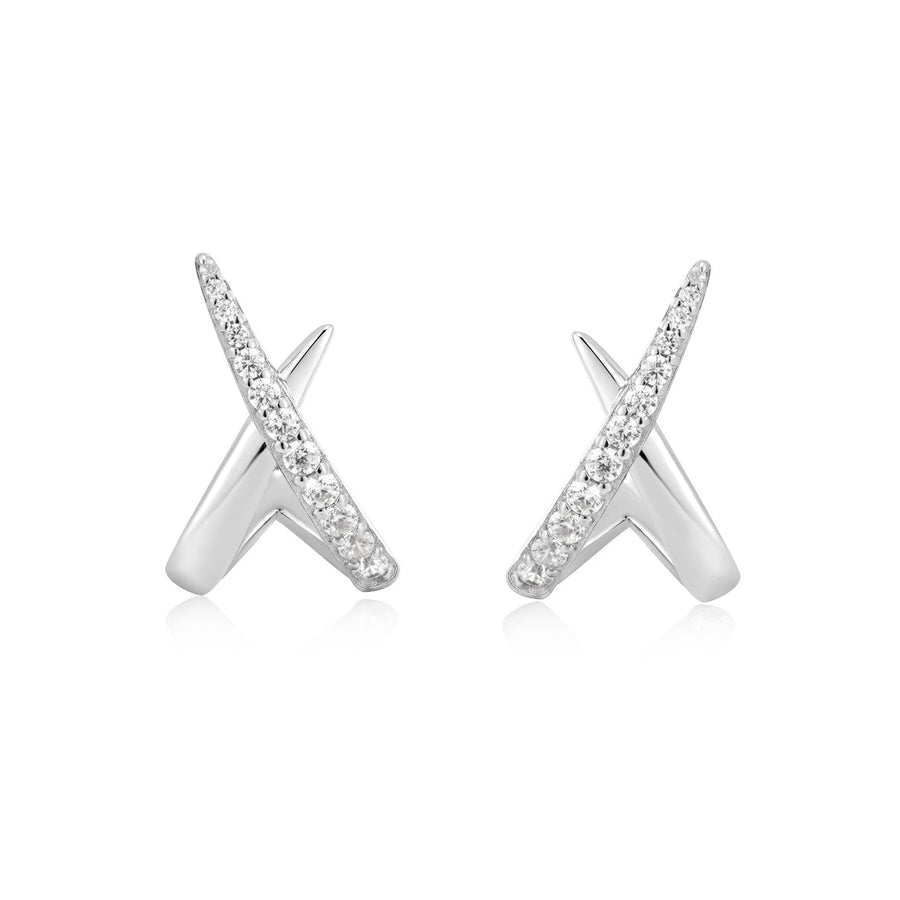 Ania Haie - Silver Kiss Polished Pavé Studs