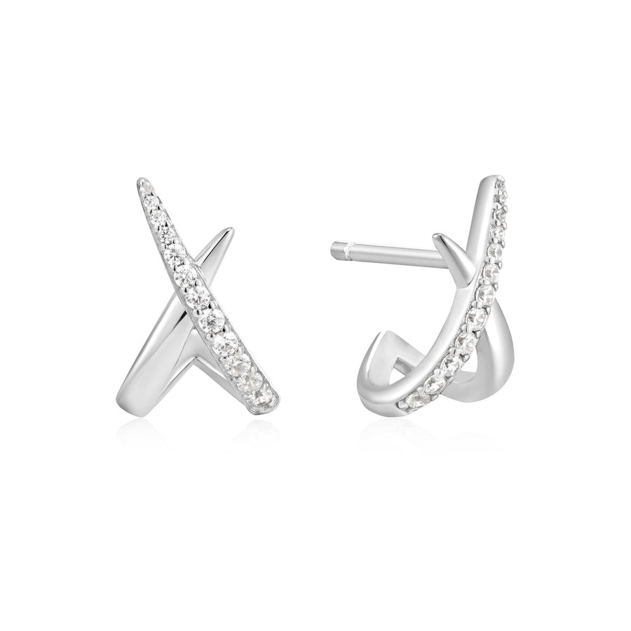 Ania Haie - Silver Kiss Polished Pavé Studs