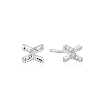 Ania Haie - Silver Cross Cubic Zirconia Studs