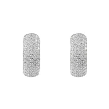 Sterling Silver Cz Huggie Earrings