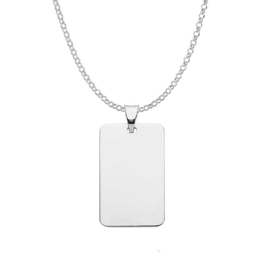 Sterling Silver Tag Necklace