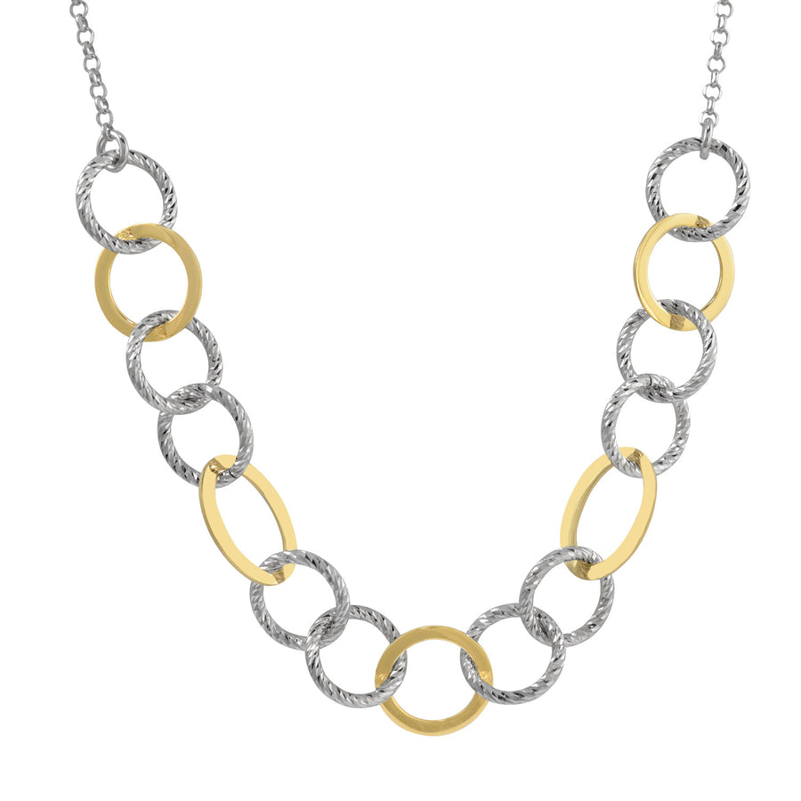 Fraboso - Oval & Circle Links Necklace Yellow