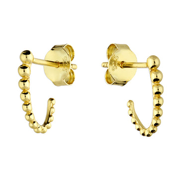 Silver Gold Plated J-Hoop Earrings