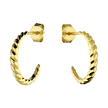 Silver Gold Plated Twist Hoop Earrings