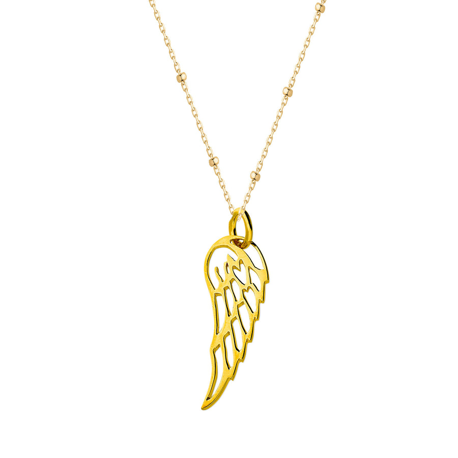 Sterling Silver Gold Plated Angel Wing Necklace