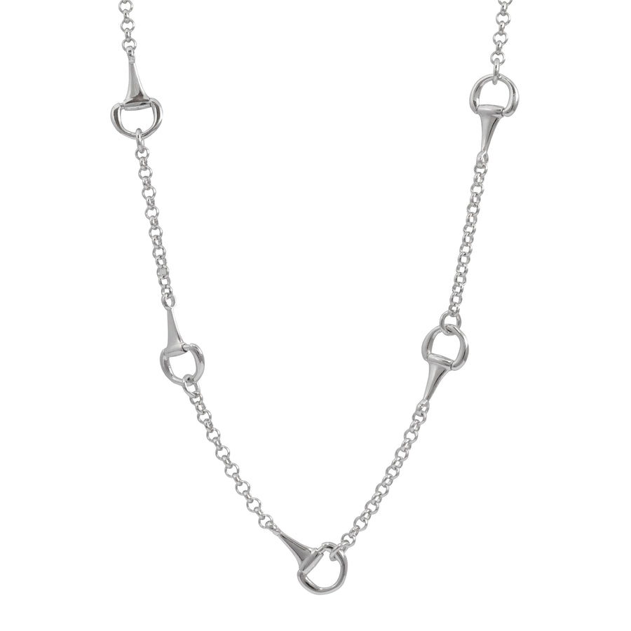 Silver Stirrup Link Necklace