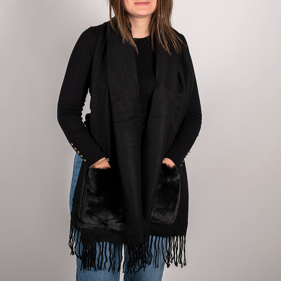 Black Pocket Scarf