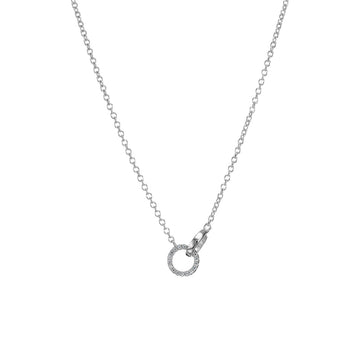 Mary-K - Silver Interlocking Pave Circle Necklace