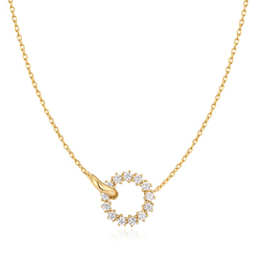 Ania Haie - Gold Interlinked Circles Pavé Necklace