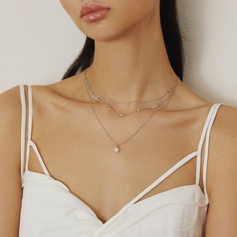 Ania Haie - Silver Mini Disc Drop Stacking Necklace