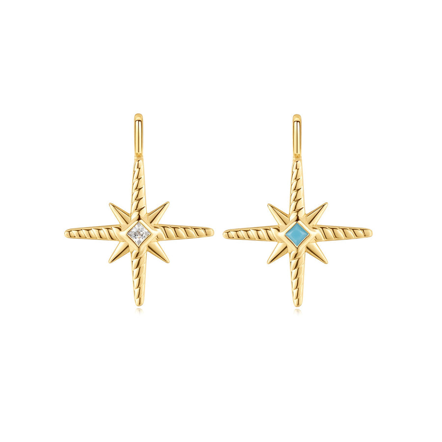 Ania Haie - Gold Turquoise and Cubic Ziconia Star Charm