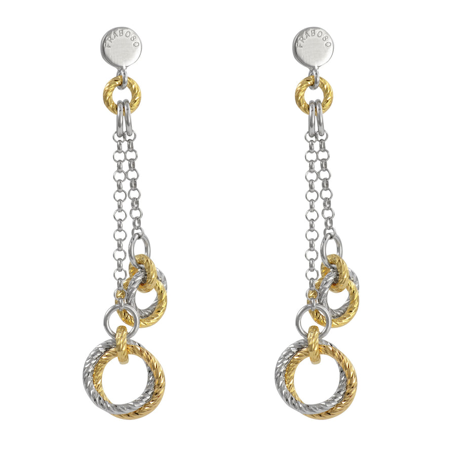 Fraboso - Chain Drop Circles Earrings Yellow