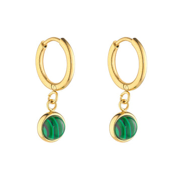 Knight & Day - Malachite Hoop Earrings