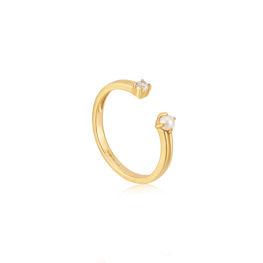 Ania Haie - Gold Pearl Sparkle Adjustable Ring