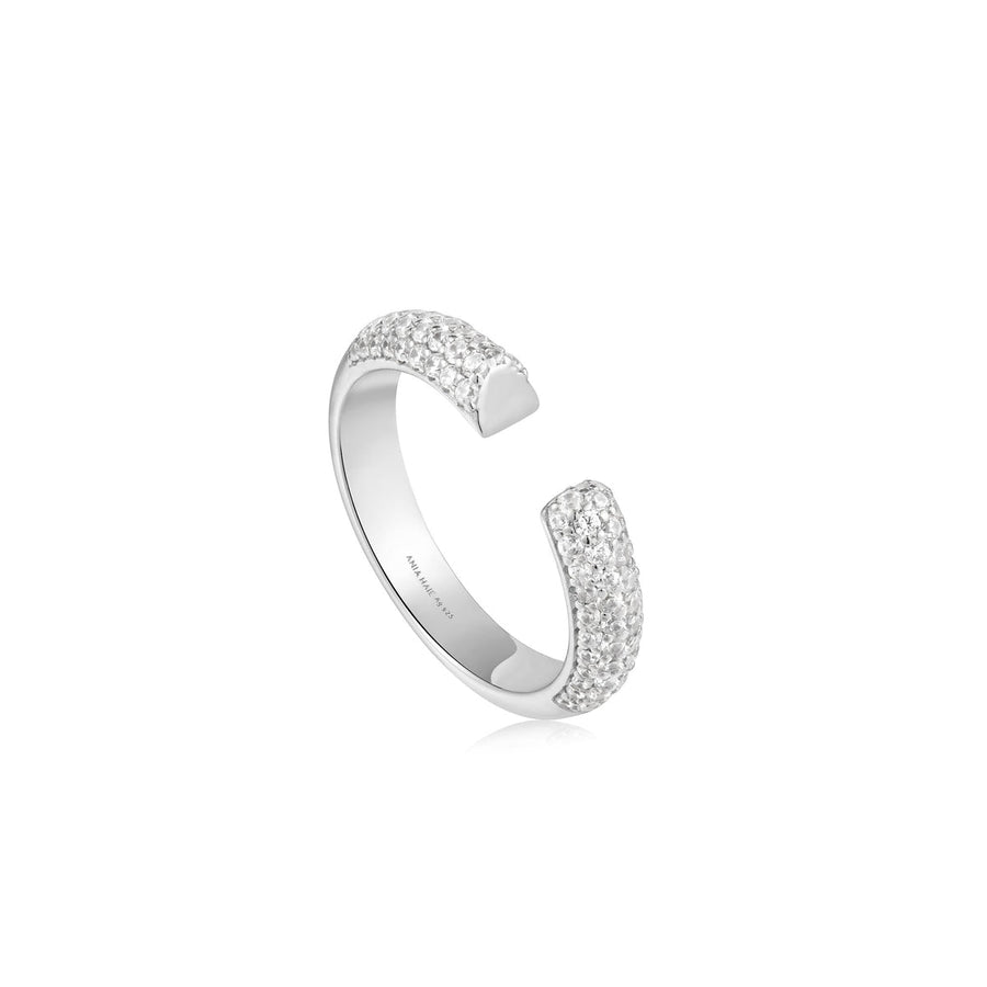 Ania Haie - Silver Pavé Adjustable Ring