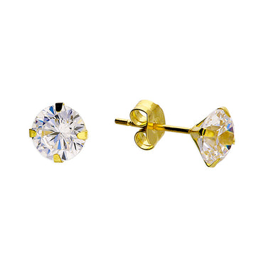 9ct Gold Cz Stud Earrings