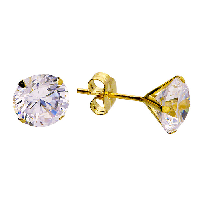 9ct Gold Cz Stud Earrings