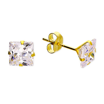 9ct Gold Cz Stud Earrings