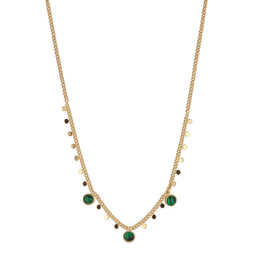 Knight & Day - Gold Disc & Malachite Necklace