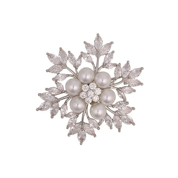 Knight & Day - Pearl & Crystal Floral Brooch